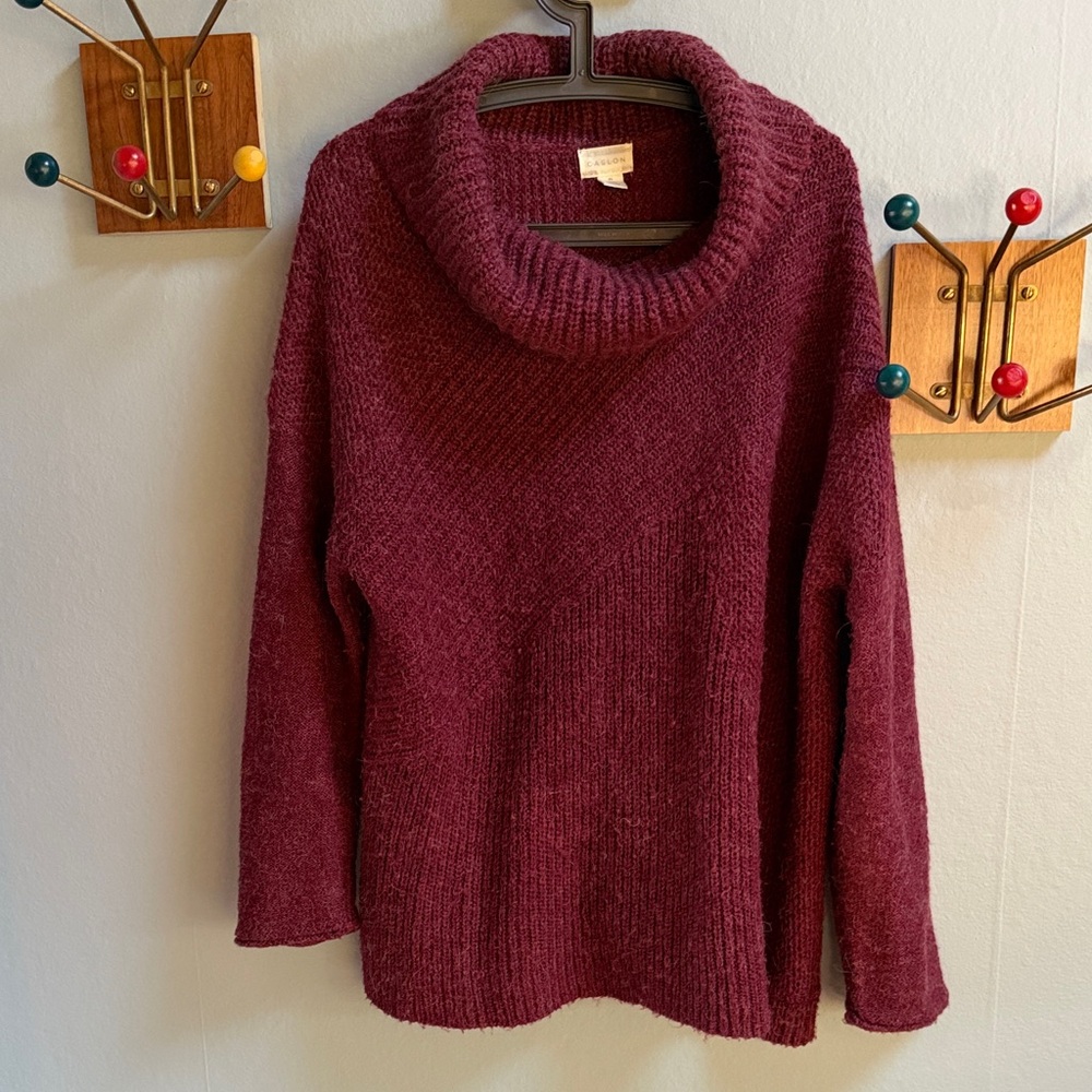 Caslon Burgundy Cowl Neck Sweater